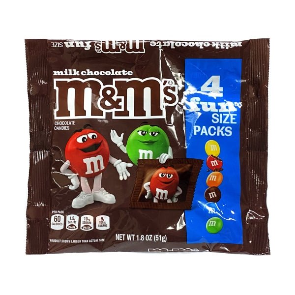 M & M's Milk Chocolate Candy Fun Size Packs (Net Wt. 1.8 oz.) - Dollar Fanatic