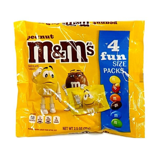 M & M's Peanuts Milk Chocolate Candy Fun Size Packs (Net Wt. 2.5 oz.) - Dollar Fanatic