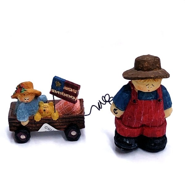 Magic Creations Americana Farmer Parade Wagon Ride Figurine Set (2 - Piece Set) - Dollar Fanatic