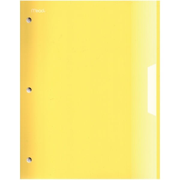 Mead 3 - Subject College Ruled Plastic Cover Spiral Notebook - Writable Label (120 Sheets) Colors Vary - Dollar Fanatic