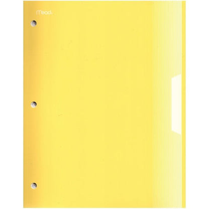 Mead 3 - Subject College Ruled Plastic Cover Spiral Notebook - Writable Label (120 Sheets) Colors Vary - Dollar Fanatic