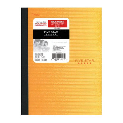 Mead Wide Ruled Plastic Cover Composition Notebook (100 Sheets) Colors Vary - Dollar Fanatic