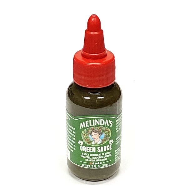 Melindas Green Hot Sauce - Mild Heat (Net 2 fl. oz.) Blend of Green Tomatoes, Jalapenos, Spinach, Cilantro and Garlic - Dollar Fanatic