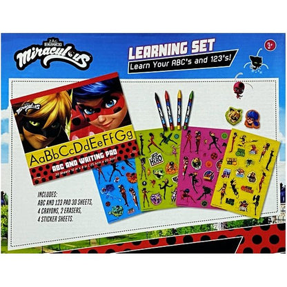 Miraculous Learning Handwriting Primary Tablet Pad Set - Pad/Crayons/Erasers/Stickers (11 - Piece Set) For Grade PreK to Grade 1 - Dollar Fanatic