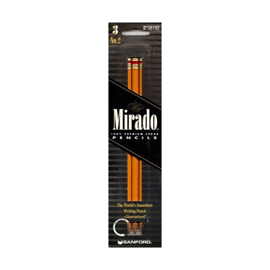 Mirado #2 Premium Cedar Wood Pencils - Pre - Sharpened (3 Pack) Made in USA - Dollar Fanatic