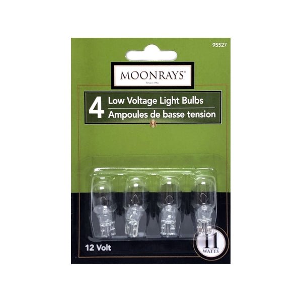 Moonrays 11 - Watt Clear T5 Wedge Base 12 - Volt Landscape Garden Incandescent Replacement Light Bulbs - 95527 (4 Pack) - Dollar Fanatic