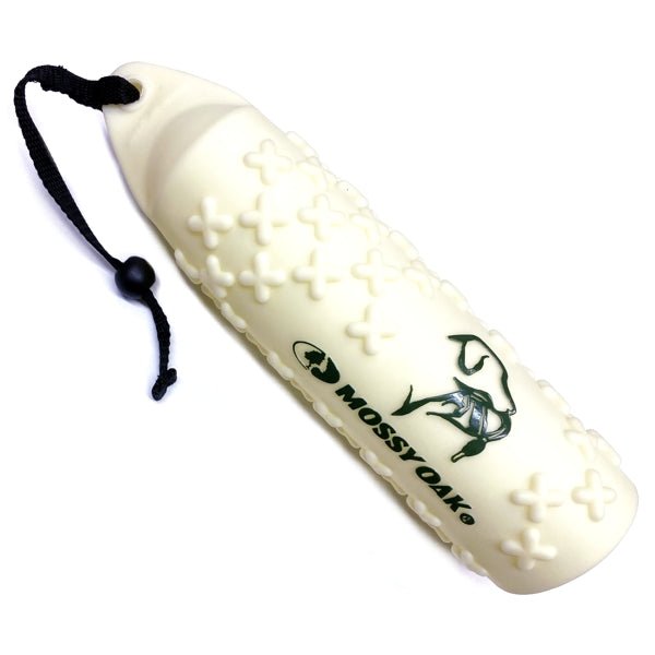 Mossy Oak Dog Training Bumper with Nylon Braided Rope - White (3" x 11.25") - Dollar Fanatic