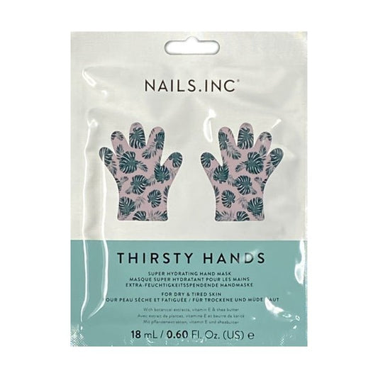 Nails Inc. Thirsty Hands Super Hydrating Hand Mask Gloves (1 Pair Pack) With Botanical Extracts, Vitamin E, Shea Butter - Dollar Fanatic