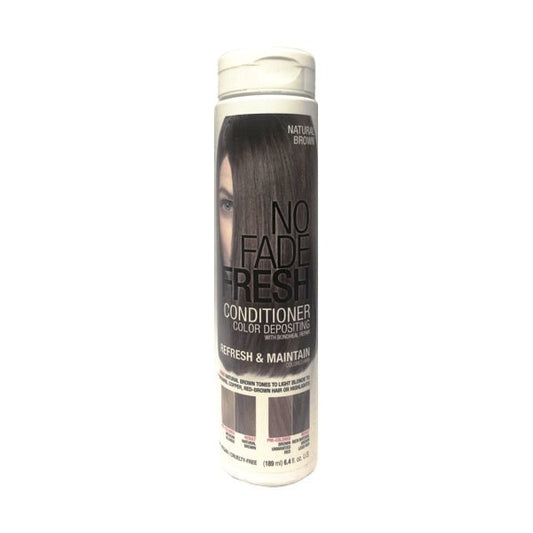 No Fade Fresh Color Depositing Conditioner with BondHeal Repair - Natural Brown (Net 6.4 fl. oz.) 100% Vegan, Made in USA - Dollar Fanatic