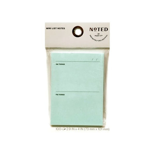 Noted by Post - it AM/PM Things Mini List Notes Note Pad - Mint (100 Sheets) - Dollar Fanatic