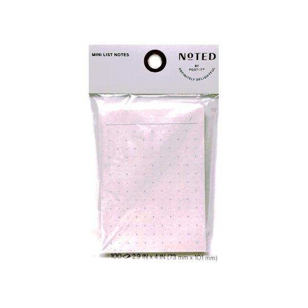 Noted by Post - it Grid Mini List Notes Note Pad - Blush (100 Sheets) - Dollar Fanatic