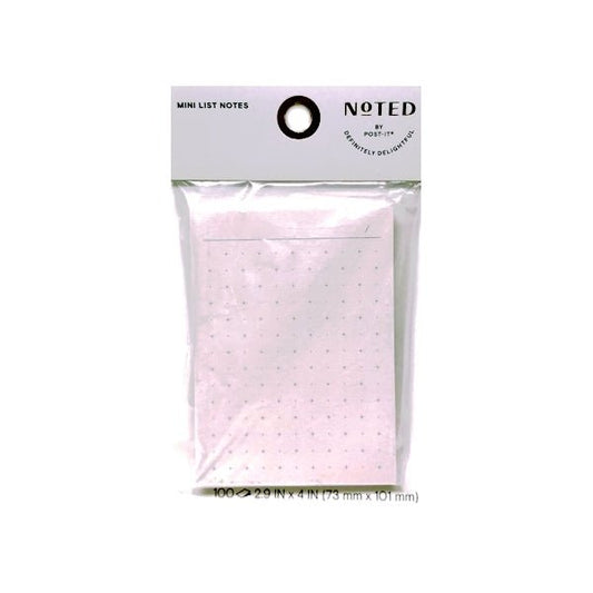 Noted by Post - it Grid Mini List Notes Note Pad - Blush (100 Sheets) - Dollar Fanatic