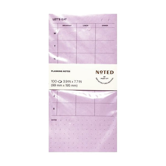 Noted by Post - it Weekly Meal Planning Notes Note Pad - Lilac (100 Sheets) Plan Meals for Breakfast, Lunch, Dinner - Dollar Fanatic