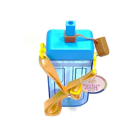 Novelty Popsicle Water Bottle with Straw and Adjustable Strap - Blue (10 fl. oz.) Leak - Proof, Food - Safe - Dollar Fanatic