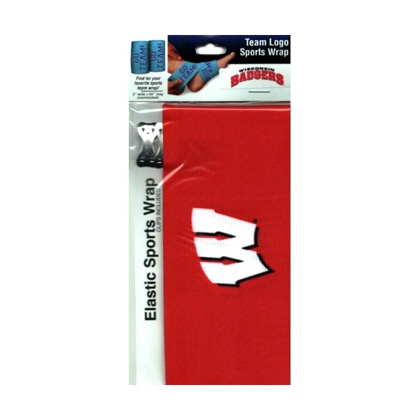 Novelty Wisconsin Badgers Red Elastic Bandage Sports Wrap with Clips (3" x 54") - Dollar Fanatic