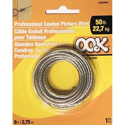 Ook Professional Coated Picture Wire 50 lb. - 533947 (9 ft) - Dollar Fanatic