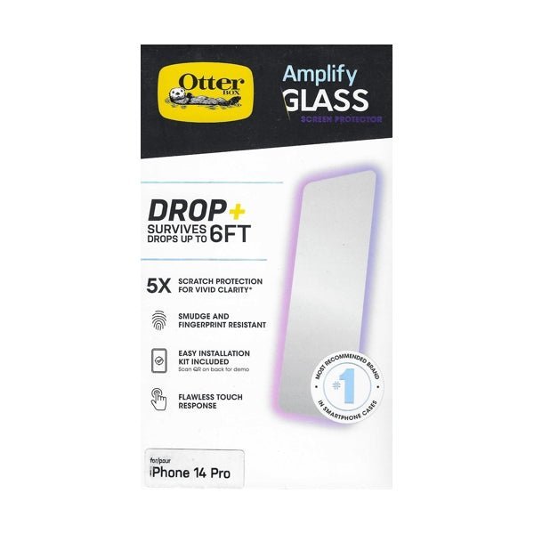 OtterBox Amplify Glass Screen Protector for iPhone 14 Pro (Antimicrobial Protection) - Dollar Fanatic