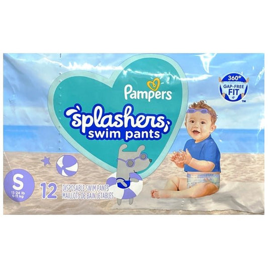 Pampers Splashers Swim Pants Baby Diapers - Size Small/13 - 24 lbs. (12 Pack) - Dollar Fanatic