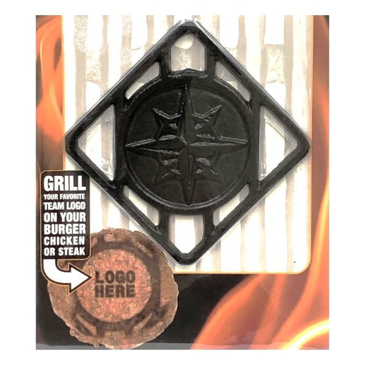 Pangea Seattle Mariners Cast Iron BBQ Meat Brander (4" x 4") Grill on Burgers, Chicken, Steaks - Dollar Fanatic