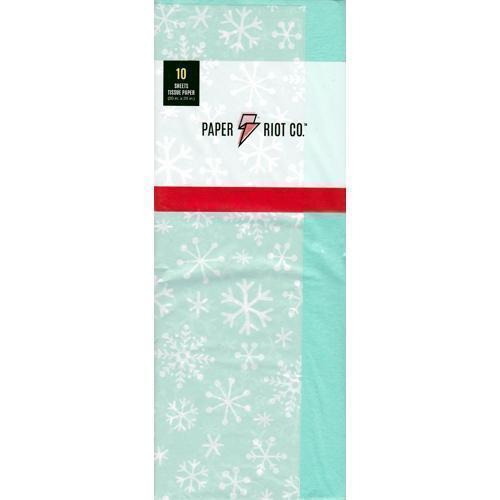 Paper Riot Snowflake/Aqua Gift Wrap Tissue Paper Sheets (10 sheets) - Dollar Fanatic