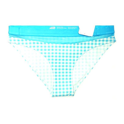 Parade Mid - Rise Mesh Bikini Brief Underwear - Aqua Blue Gingham (Size Small) - Dollar Fanatic