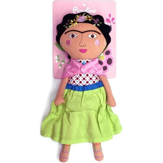 Piccolina Trailblazer Plush Doll - Frida Kahlo Painter (12") - Dollar Fanatic