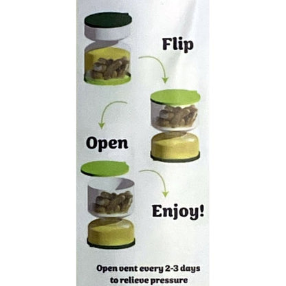 Pickle Plastic Flip Jar with Lids and Hourglass Strainer (1 Count) Perfect for Pickles, Kimchi, Jalepenos, Olives, Pineapples, Peaches - Dollar Fanatic