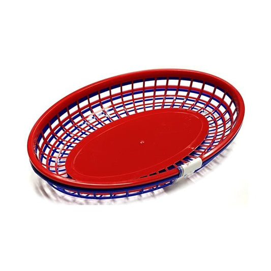 Plastic Food Serving Baskets - Red & Blue (2 Pack) - Dollar Fanatic