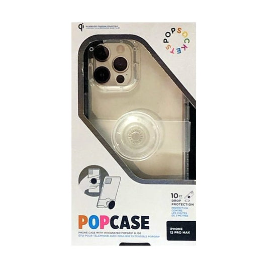 PopSocket iPhone 12 Pro Max PopCase Protective Phone Case with Integrated PopGrip Slide - Clear (Fits iPhone 12 Pro Max) - Dollar Fanatic