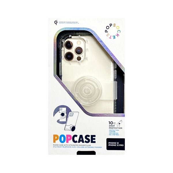 PopSocket iPhone 12/12 Pro PopCase Protective Phone Case with Integrated PopGrip Slide - Clear (Fits iPhone 12/12 Pro) - Dollar Fanatic