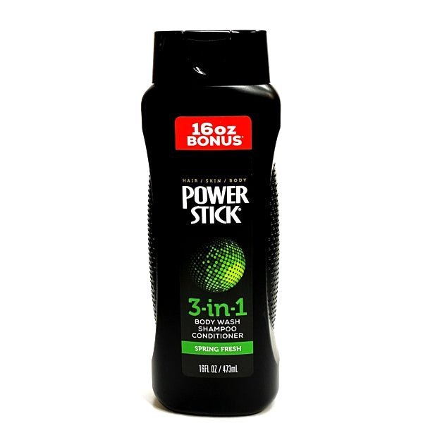 Power Stick 3-in-1 Body Wash Shampoo Conditioner - Spring Fresh (Net 16 fl. oz.) - Dollar Fanatic