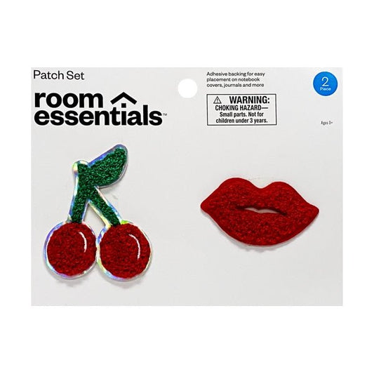 Room Essentials Decorative Self - Adhesive Patches - Cherry/Lips (2 Pack) - Dollar Fanatic