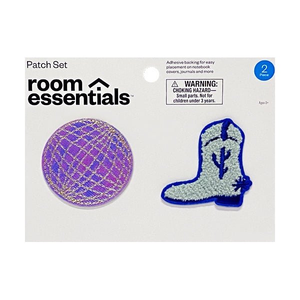 Room Essentials Decorative Self - Adhesive Patches - Disco Ball/Cowboy Boot (2 Pack) - Dollar Fanatic