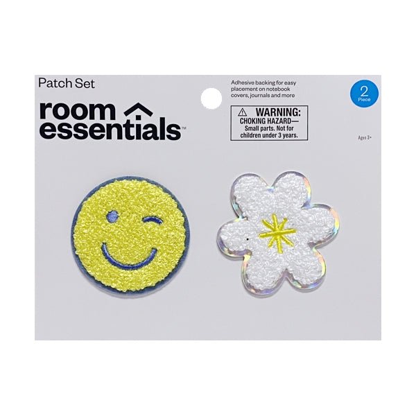 Room Essentials Decorative Self - Adhesive Patches - Smiley Face/Daisy Flower (2 Pack) - Dollar Fanatic