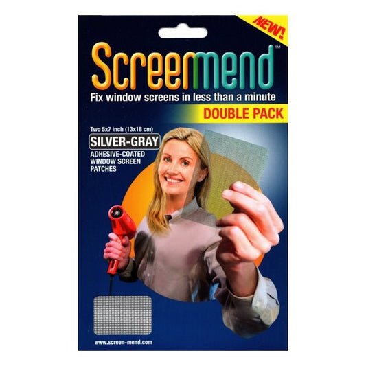 ScreenMend Window/Door Screen Repair Patches - Silver - Gray (2 Pack) Fix Screens in Less than a Minute - Dollar Fanatic