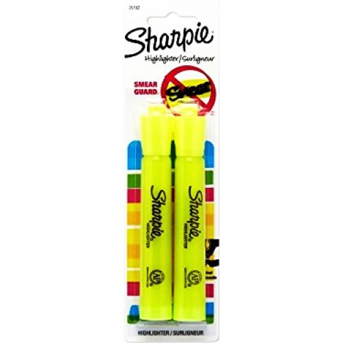 Sharpie Broad Chisel Tip Yellow Highlighter Markers (2 Pack) - DollarFanatic.com