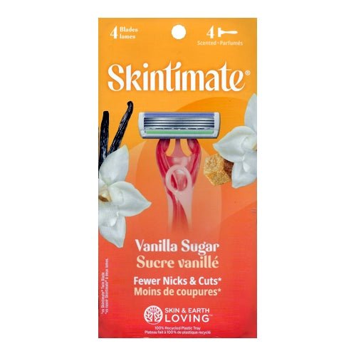 Skintimate Vanilla Sugar Scented 4-Blade Disposable Razors (4 Count) - DollarFanatic.com