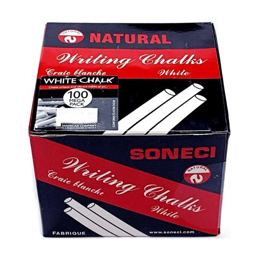 Soneci Natural White Chalk Sticks (100 Pack) - Dollar Fanatic