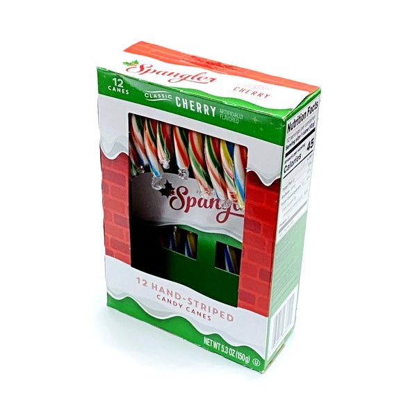 Spangler Cherry Striped Candy Canes - Red/White/Green (12 Count) - Dollar Fanatic