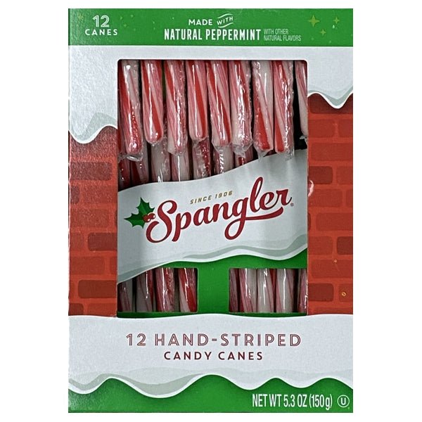 Spangler Peppermint Striped Candy Canes - Red/White (12 Count) Made with Natural Peppermint - Dollar Fanatic