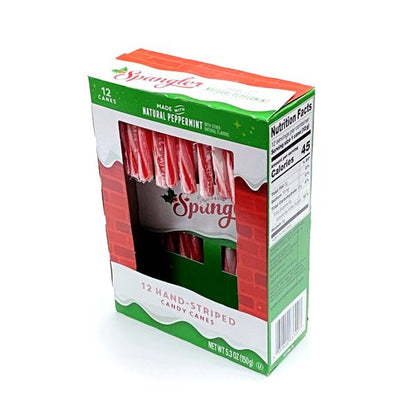 Spangler Peppermint Striped Candy Canes - Red/White (12 Count) Made with Natural Peppermint - Dollar Fanatic