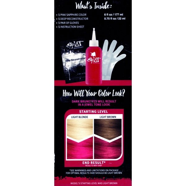 Splat Rebellious Colors Complete Hair Color Kit (Midnight Pink Sapphire) Long Lasting Color, Vegan Formula, Made in USA - Dollar Fanatic