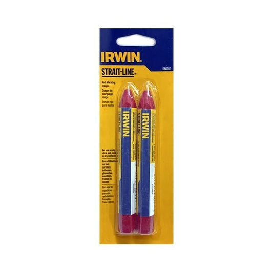 Strait-Line Red Marking Crayons - 666012 (2 Pack) Works on Oily and Wet Surfaces - Dollar Fanatic