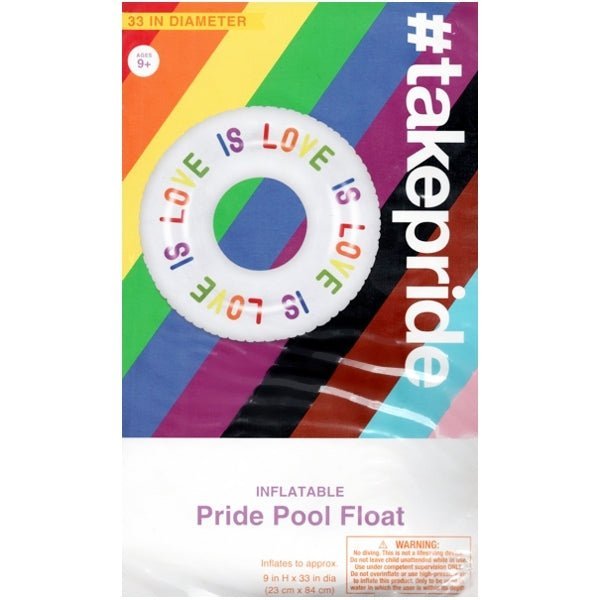 Take Pride Inflatable 33" Ring Pool Float - Love Is (For Ages 9+) Inflates to approx. 33" x 9" - Dollar Fanatic