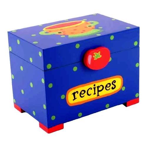 Tatutina Wood Recipe Organization Box Set (7.5" x 4.75" x 5.5") Colorful Painted Wood - Dollar Fanatic