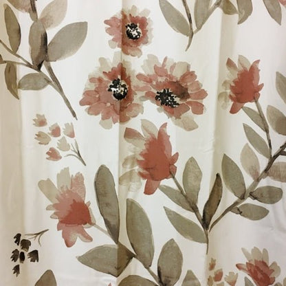 Threshold Coral Blooms Premium Quality Flat Weave Fabric Shower Curtain (72" x 72") - Dollar Fanatic