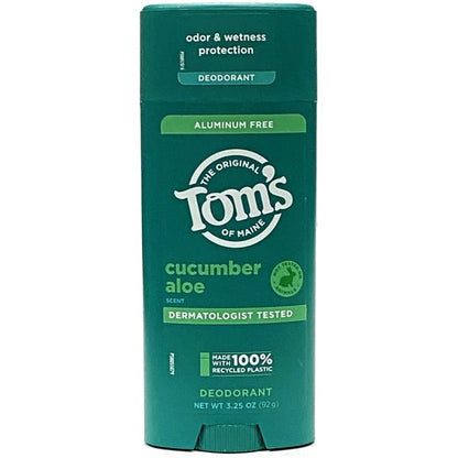 Tom's of Maine Aluminum - Free Deodorant - Cucumber Aloe (Net wt. 3.25 oz.) - Dollar Fanatic