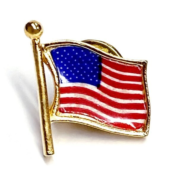 Tri - Star Patriotic USA Flag Lapel Pin - Carded (1 Count) Made in the USA - Dollar Fanatic