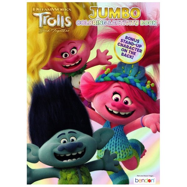 Trolls Band Together Jumbo Coloring & Activity Book (64 Pages) Tear and Share Pages - Dollar Fanatic