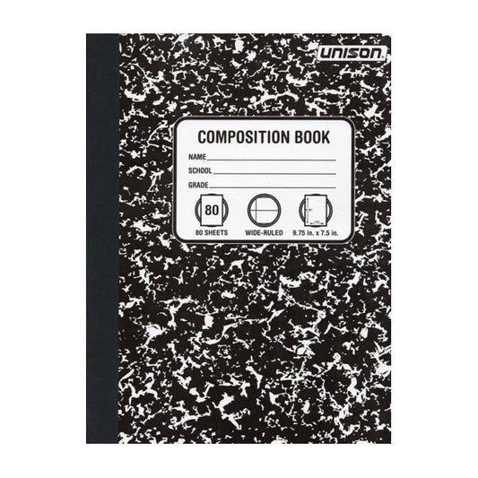 Unison Wide Ruled Composition Notebook (80 Sheets) Select Color - Dollar Fanatic